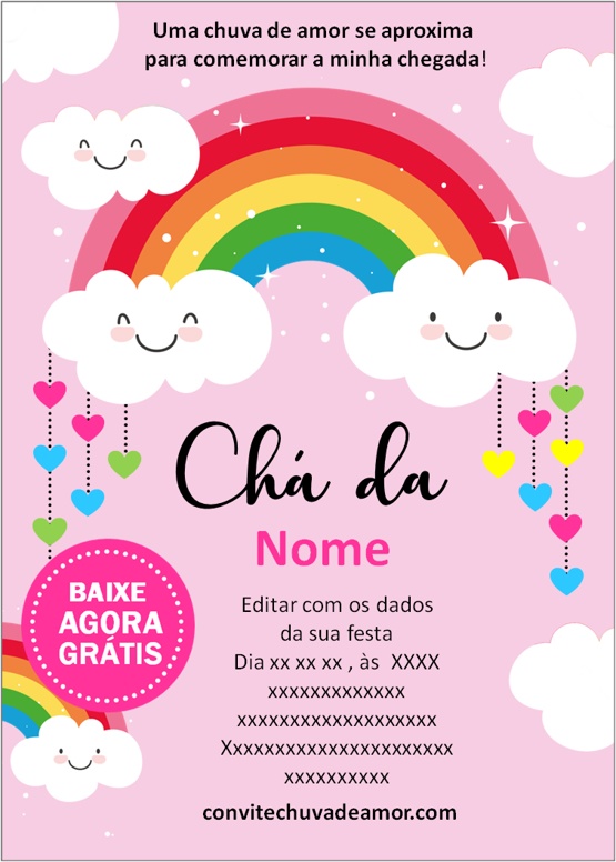 convite chuva de amor para editar