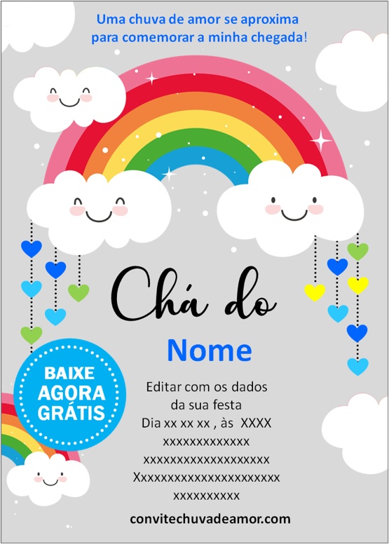 convite chuva de amor editavel