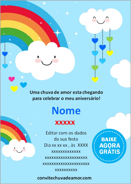 convite chuva de amor para editar