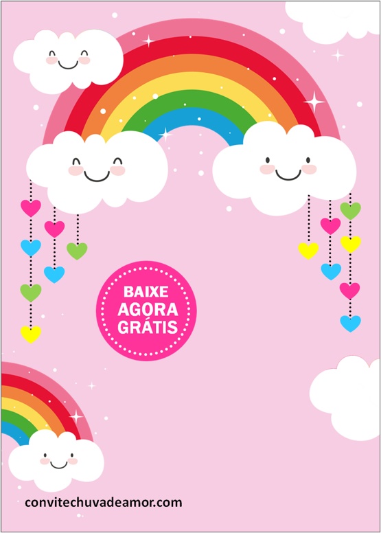 convite chuva de amor em branco