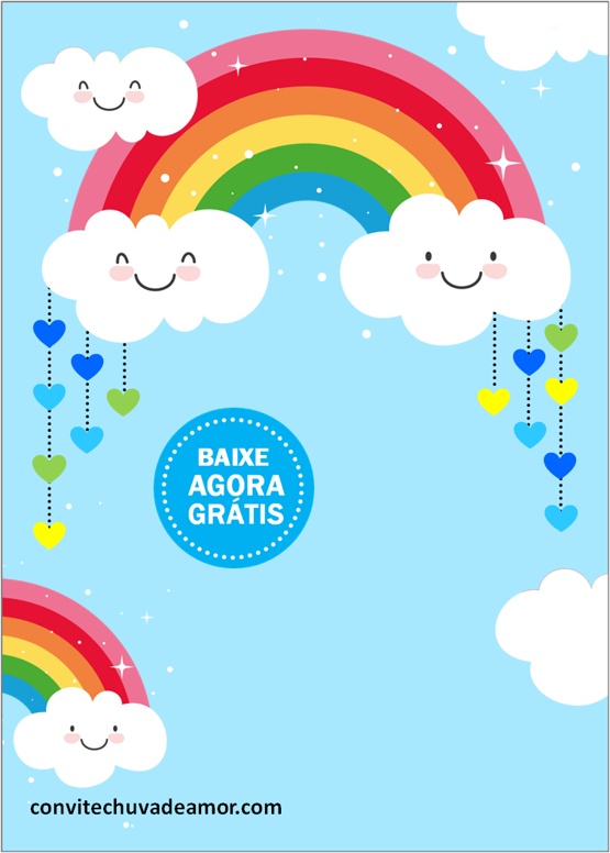 chuva de amor convite em branco